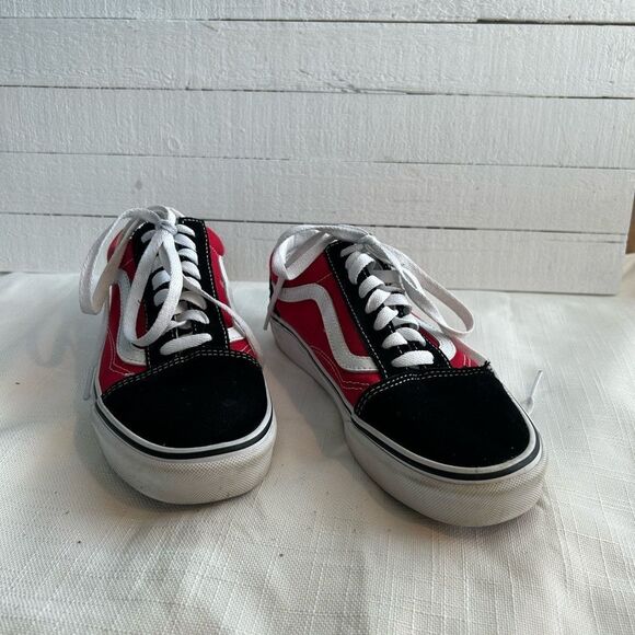 Vans Off The Wall Sole Print Red Black Unisex W8 M 6 Old Skool Sneaker Shoe - Picture 7 of 9
